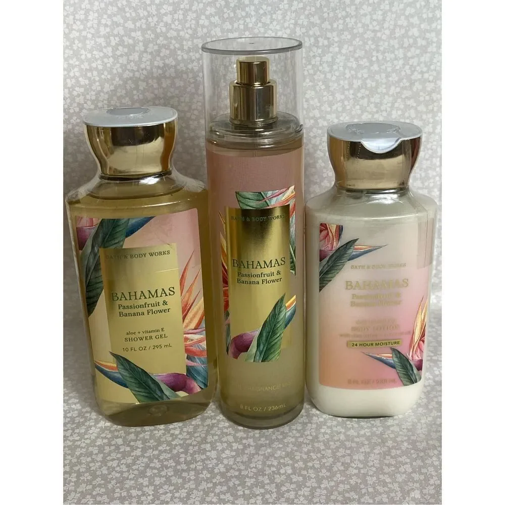 Bath and Body Works BAHAMA PASSIONFRUIT & BANANA FLOWER 3 Piece Set